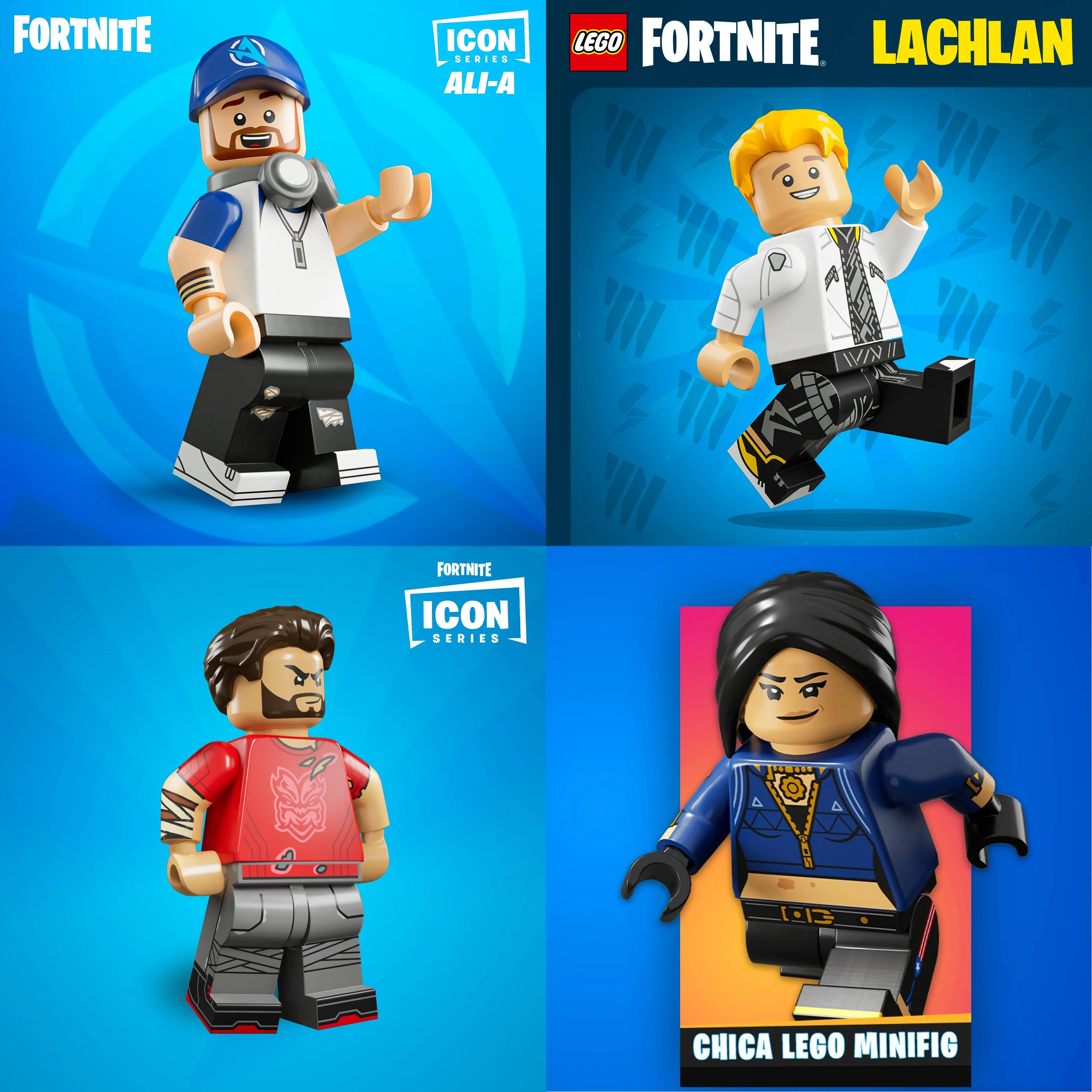 Content Creator Icon Series Skins x LEGO Fortnite in v28.10