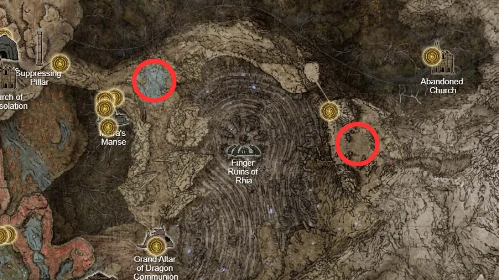 Elden Ring All Shadow of the Erdtree Boss Locations on Map 16.jpg