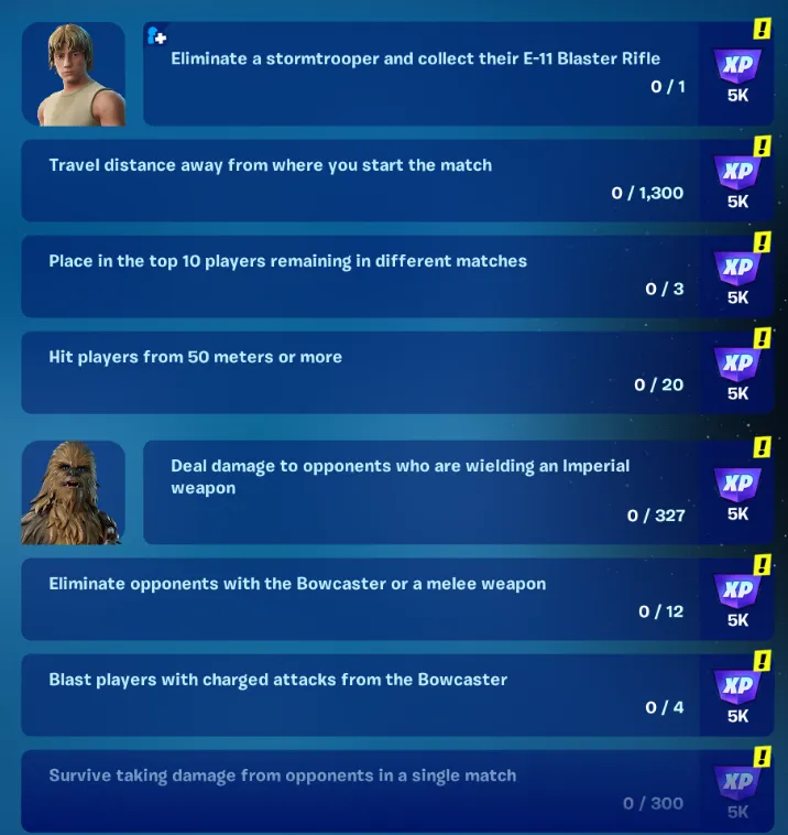 How To Complete Every 'Luke and Chewbacca' Quest in Fortnite