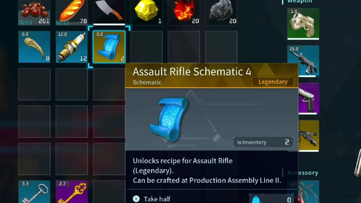 Legendary Assault Rifle Schematic