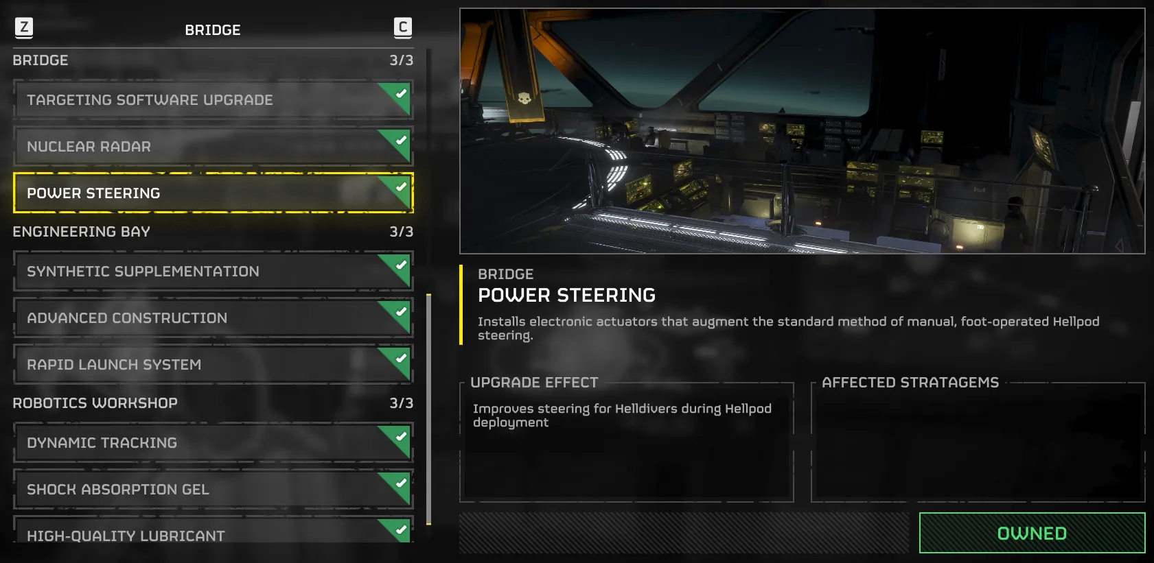 Helldivers 2 Power Steering Ship Module