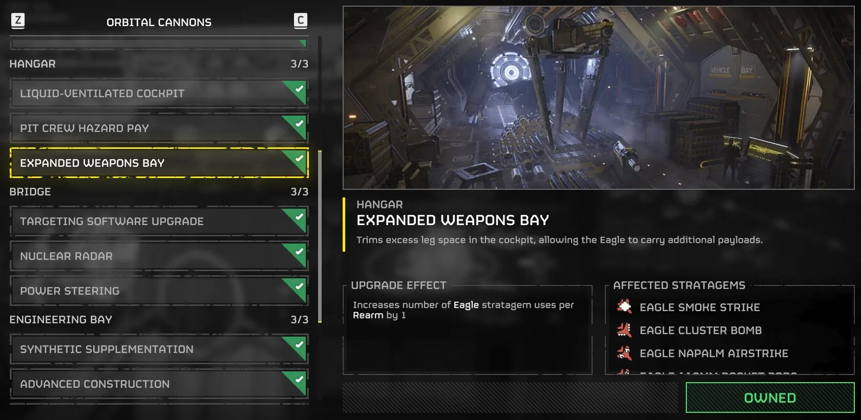 Helldivers 2 Expanded Weapon Bay Ship Module