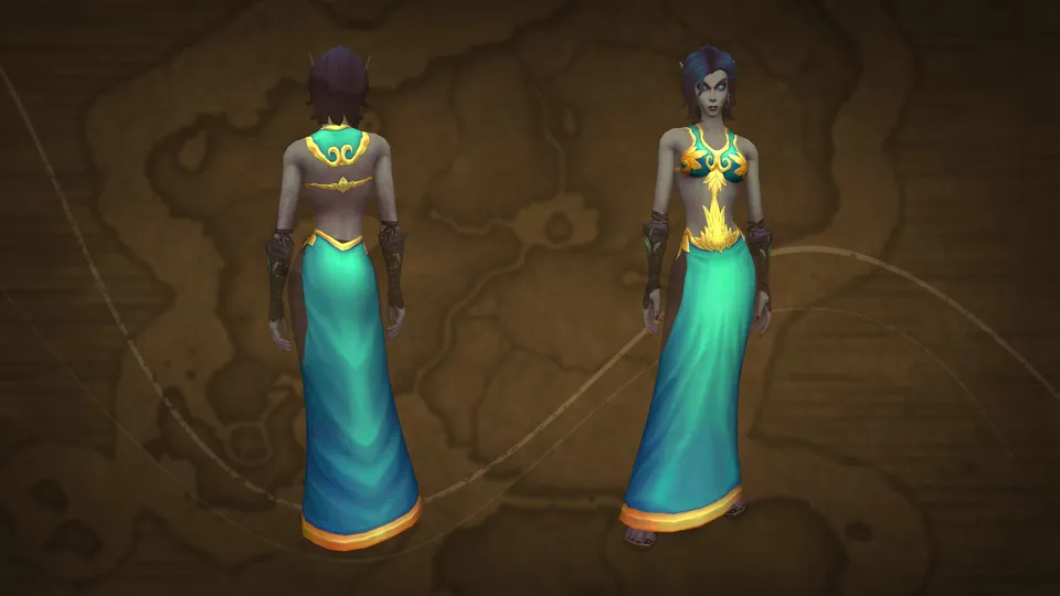 WoW Armor Transmog Gossamer Teal Gown